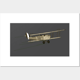 Old Airplane in the blue sky Posters and Art